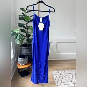 Baobab Collection Blue Dress with Gold Accents